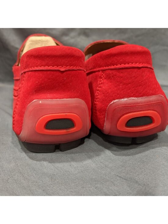 European Red Suede Driving Loafers With Rubber Sole Mens Size 43 Casual Slip-On main image 5